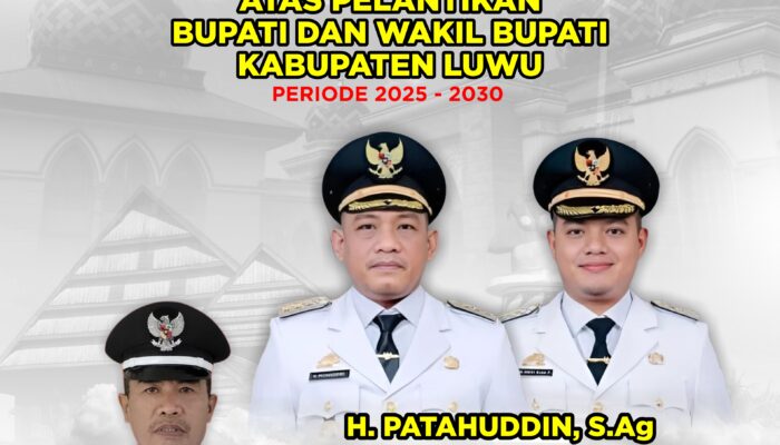 Bupati Luwu Pata-Devi Resmi Dilantik, Kades Cimpu Utara Beri Selamat